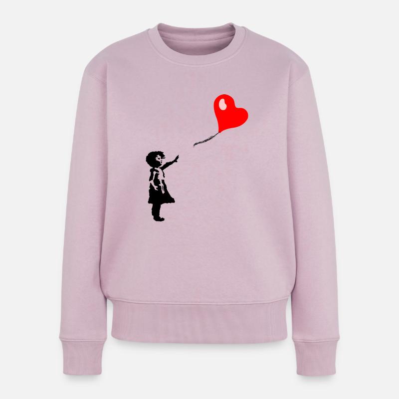 Ballon Mädchen Herz - Frauen Premium Bio Pullover - Altrosa
