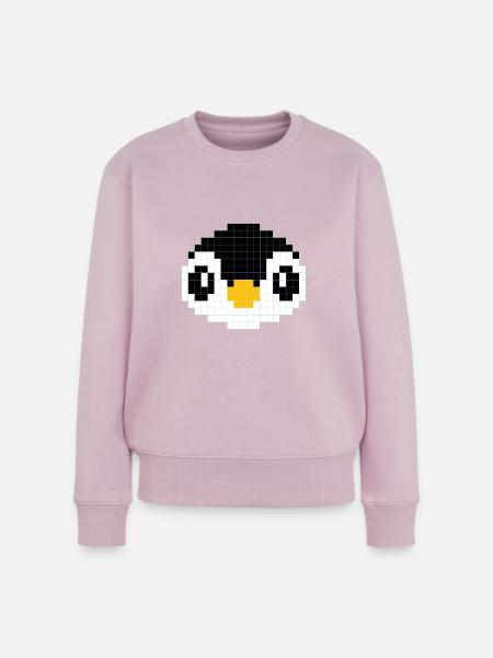 Verpixelter Pinguinkopf - Frauen Premium Bio Pullover - Altrosa