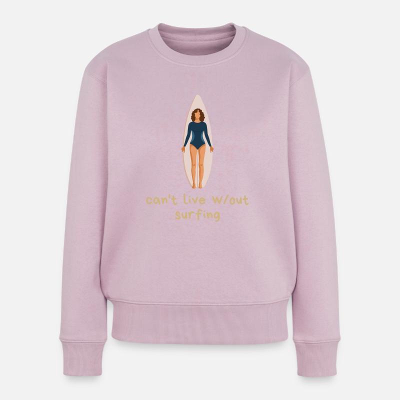 Can't live without surfing - Frauen Premium Bio Pullover - Altrosa