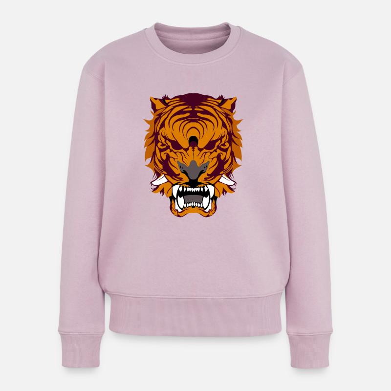 Brüllender Tiger - Frauen Premium Bio Pullover - Altrosa