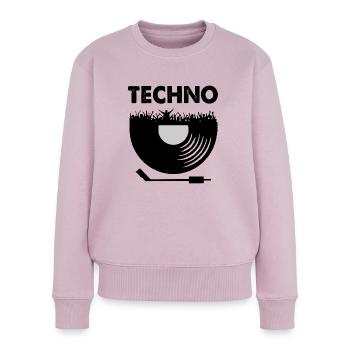techno - Pull Premium bio Femme - rose poudré - Devant - Julia (174cm)