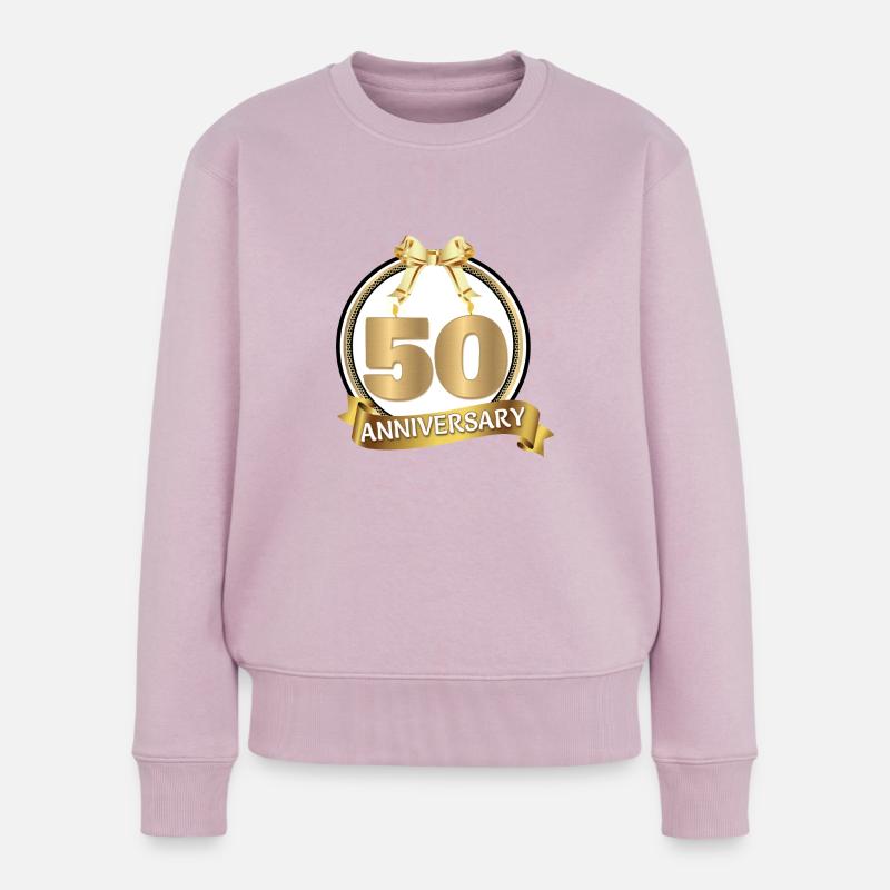 50e anniversaire de mariage d'or - Pull Premium bio Femme - rose poudré