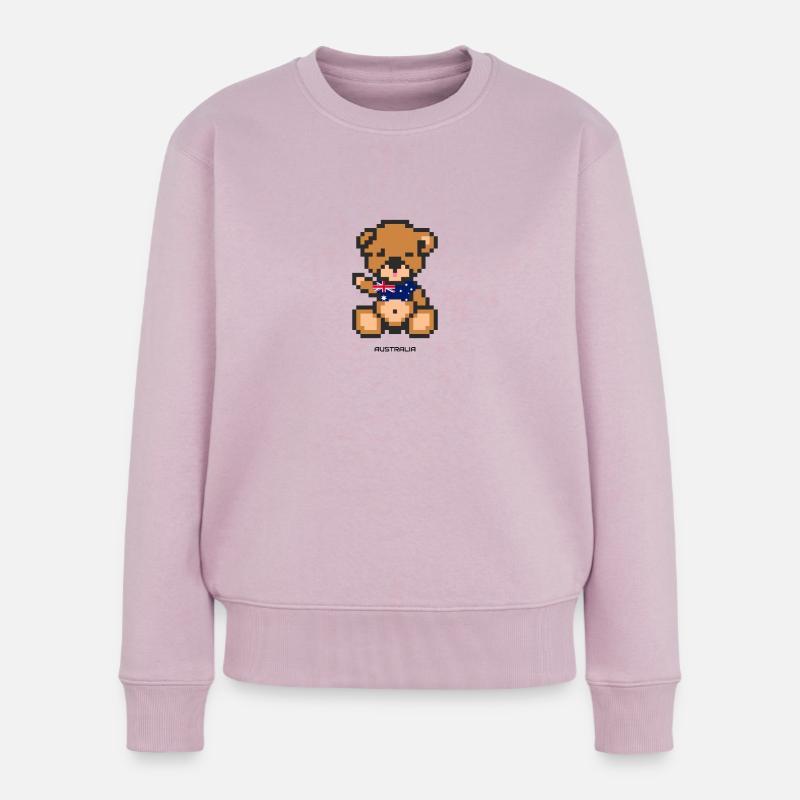 Pixel Bär Australien - Frauen Premium Bio Pullover - Altrosa
