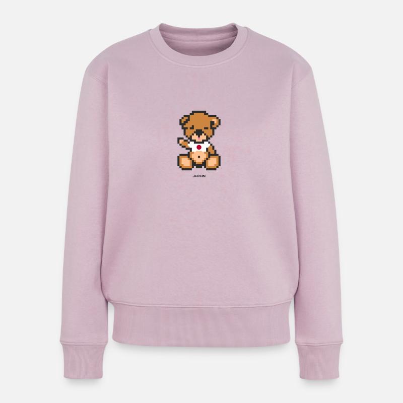 Pixel Bär Japan - Frauen Premium Bio Pullover - Altrosa