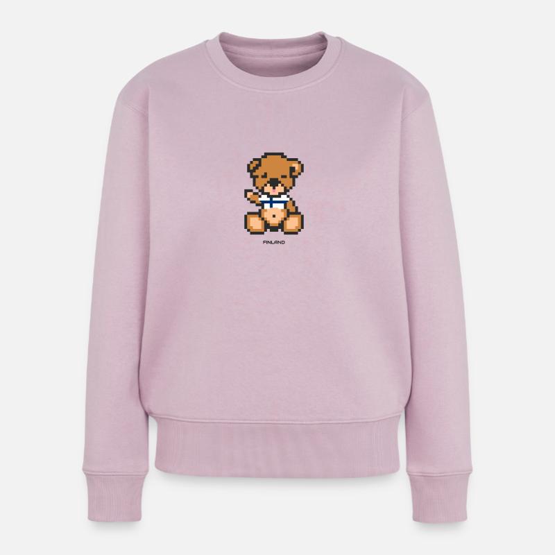 Pixel Bear Finland - Pull Premium bio Femme - rose poudré
