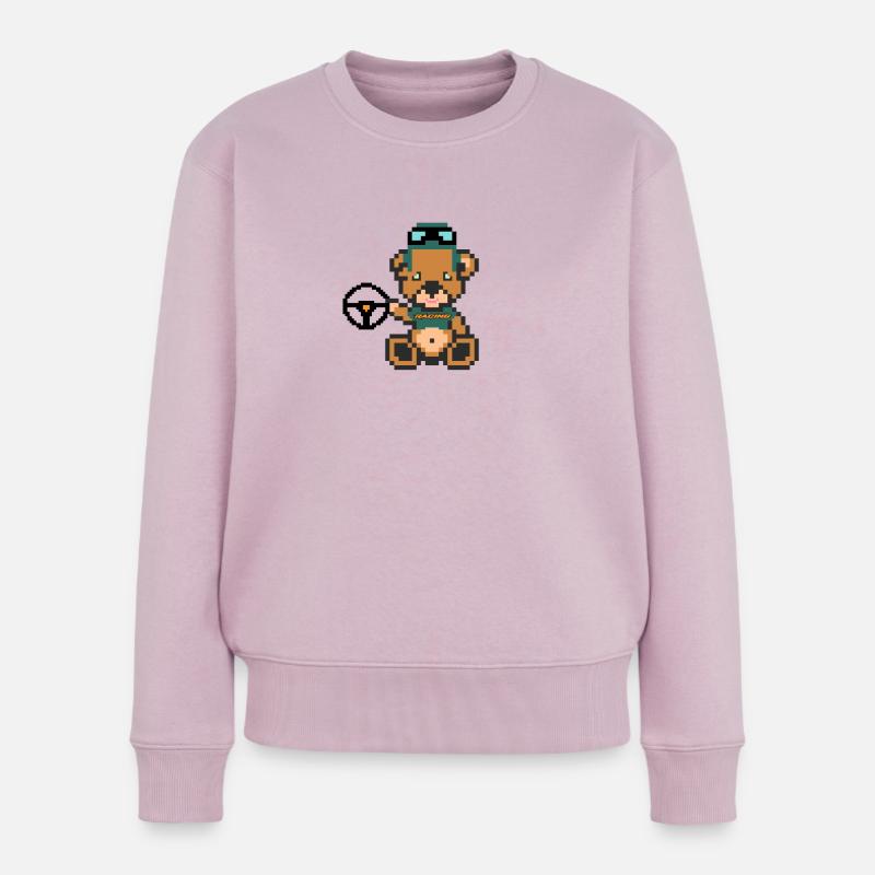 Pixel-Bären-Rennen - Frauen Premium Bio Pullover - Altrosa
