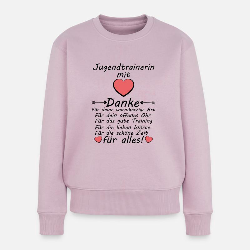 Jugendtrainerin Jugend Trainerin Danke Abschied - Frauen Premium Bio Pullover - Altrosa