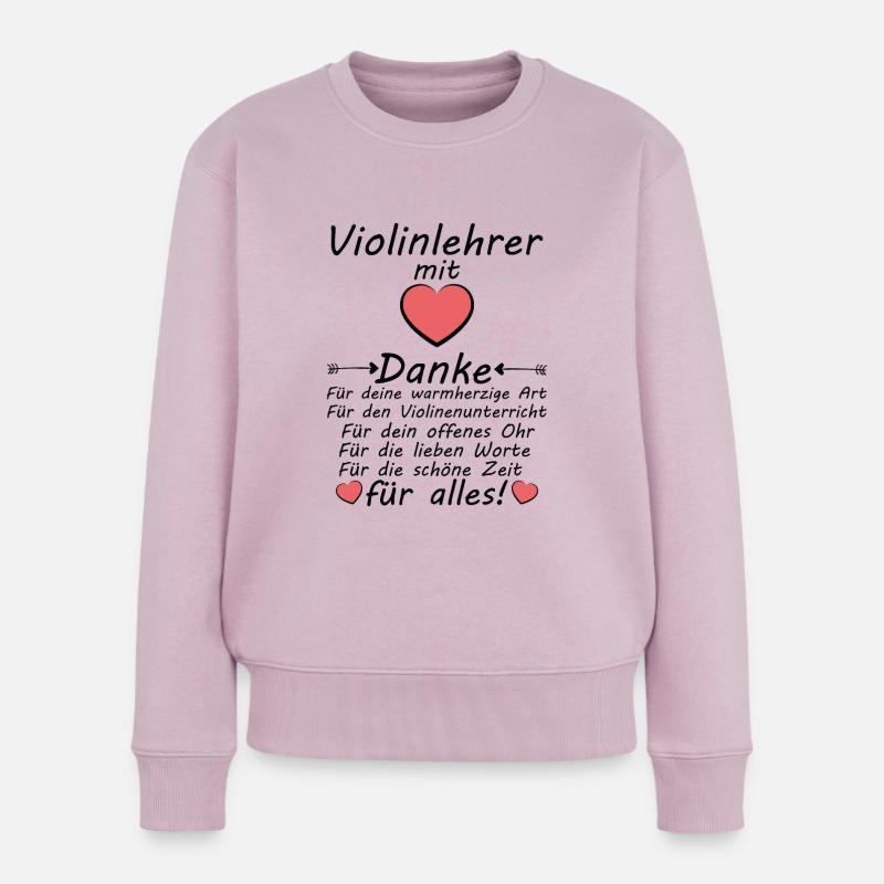 Violinlehrer Danke Dankschön sagen zum Abschied - Frauen Premium Bio Pullover - Altrosa