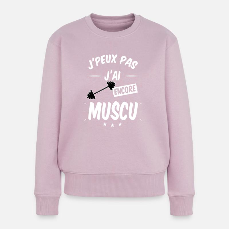 MUSCULATION - J'peux pas j'ai encore muscu - Pull Premium bio Femme - rose poudré