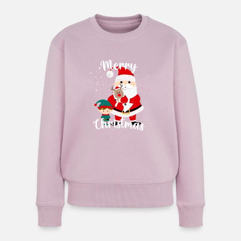 Frohe Weihnachten - Frauen Premium Bio Pullover - Altrosa