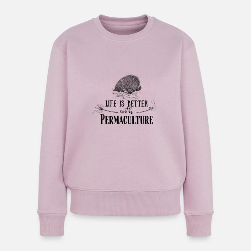 Life is better with Permaculture - Frauen Premium Bio Pullover - Altrosa