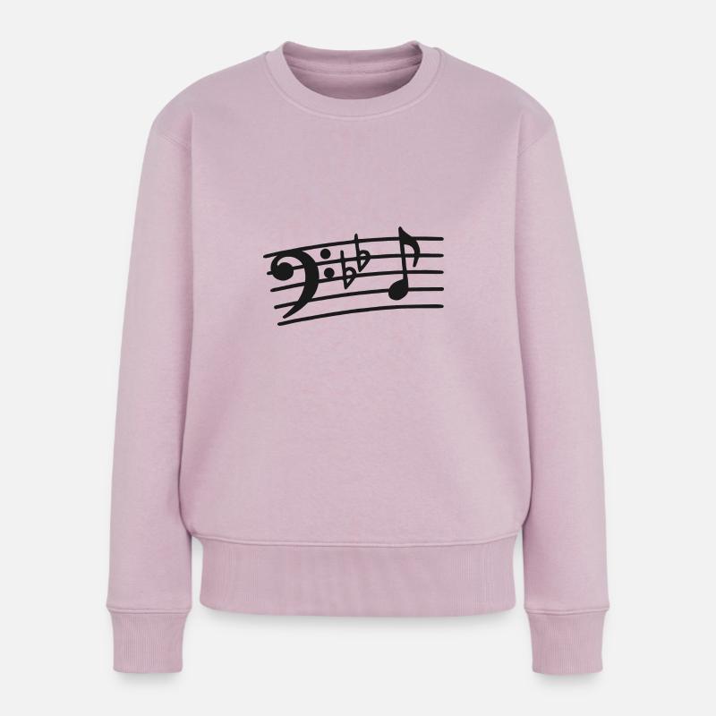 Notes de clé de fa musicien basse bassiste - Pull Premium bio Femme - rose poudré