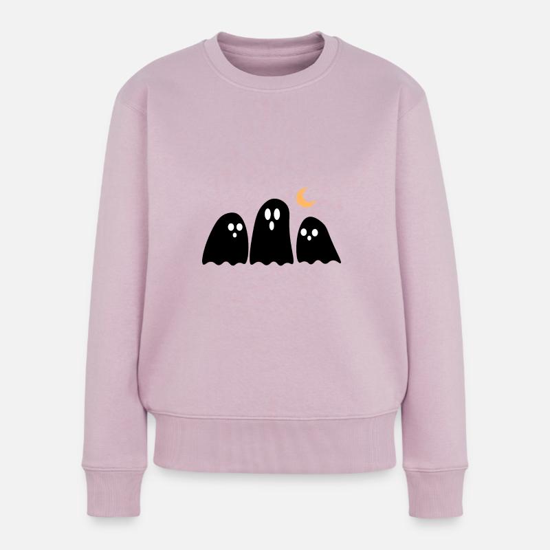 Halloween Ghosts Black - Pull Premium bio Femme - rose poudré