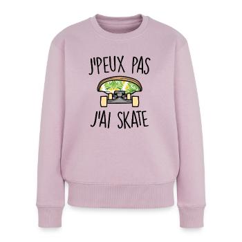 J'peux pas j'suis en skate - Pull Premium bio Femme - rose poudré - Devant - Julia (174cm)