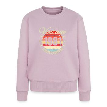 Vintage 1981 - Édition limitée - Pull Premium bio Femme - rose poudré - Devant - Julia (174cm)