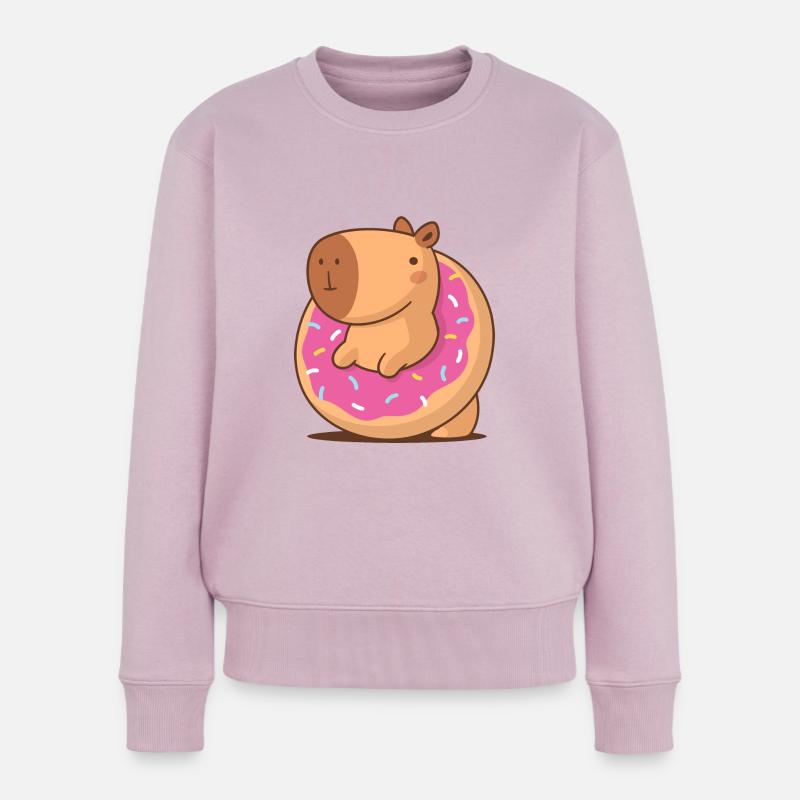 Beignet Capybara - Pull Premium bio Femme - rose poudré