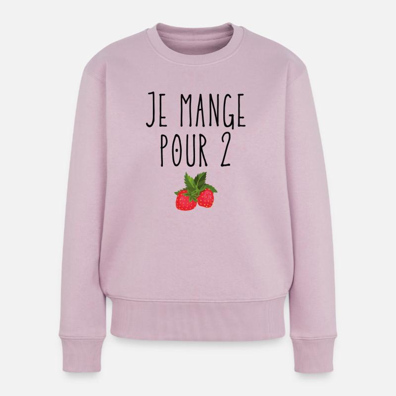 Je mange pour 2 - Pull Premium bio Femme - rose poudré