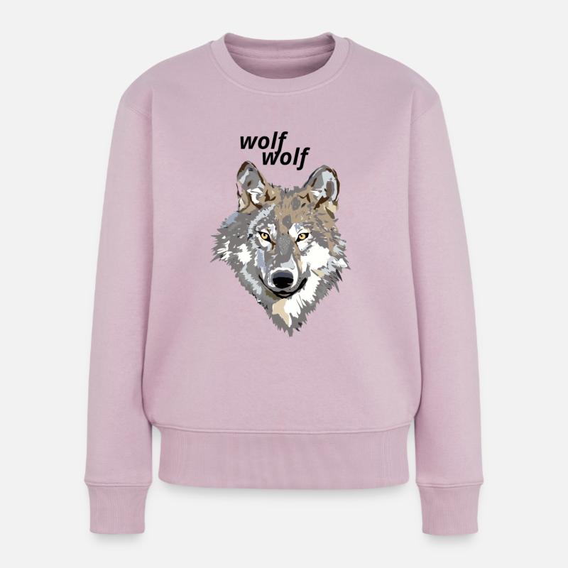 Wolf - Frauen Premium Bio Pullover - Altrosa