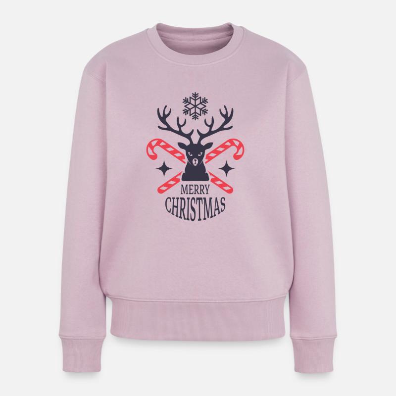 Frohe Weihnachten - Frauen Premium Bio Pullover - Altrosa