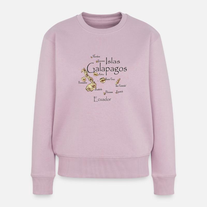 Galapagos Karte 1 - Frauen Premium Bio Pullover - Altrosa