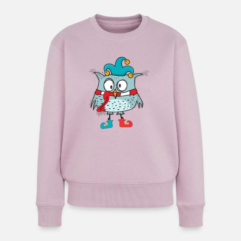 Karneval Fasching Eule - Frauen Premium Bio Pullover - Altrosa