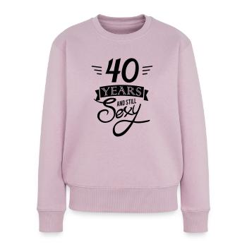 40 years and still sexy - Frauen Premium Bio Pullover - Altrosa - Vorne - Julia (174cm)