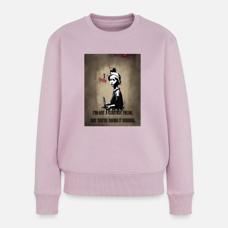 Sarkastisch, ich bin kein Kontrollfreak. - Frauen Premium Bio Pullover - Altrosa