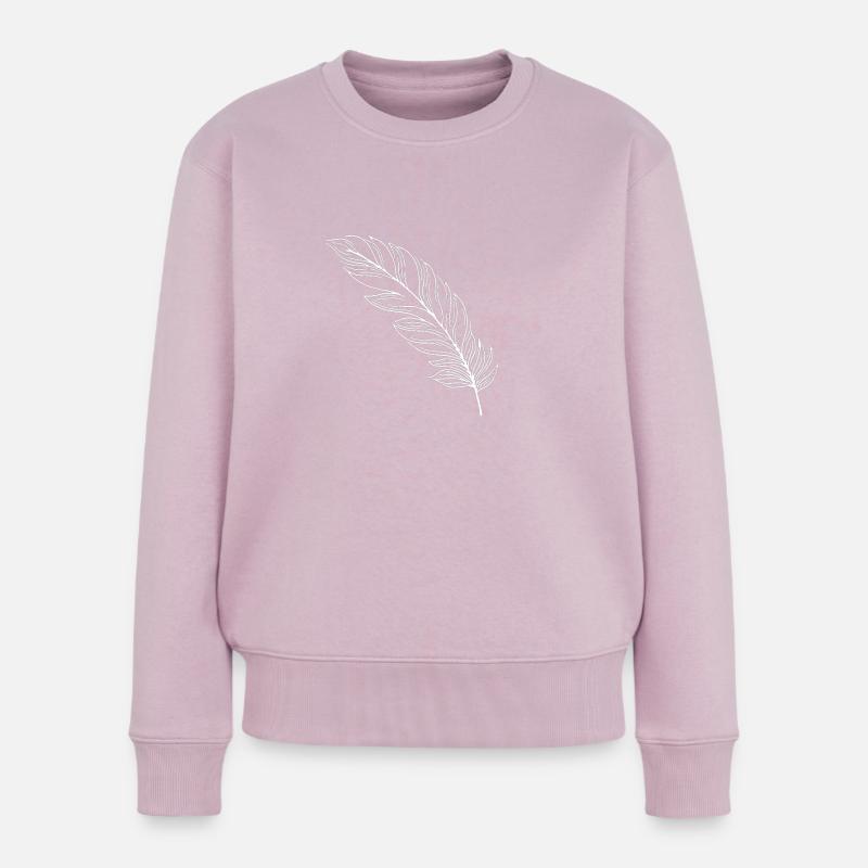Feder Federn Indianer Geschenk - Frauen Premium Bio Pullover - Altrosa