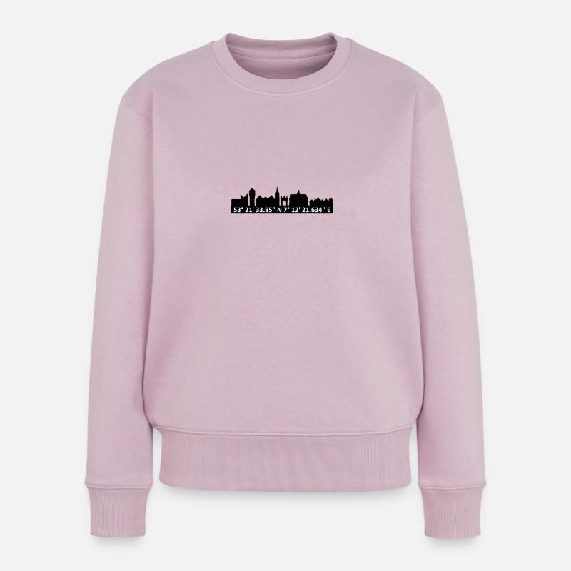 Emden skyline - Frauen Premium Bio Pullover - Altrosa