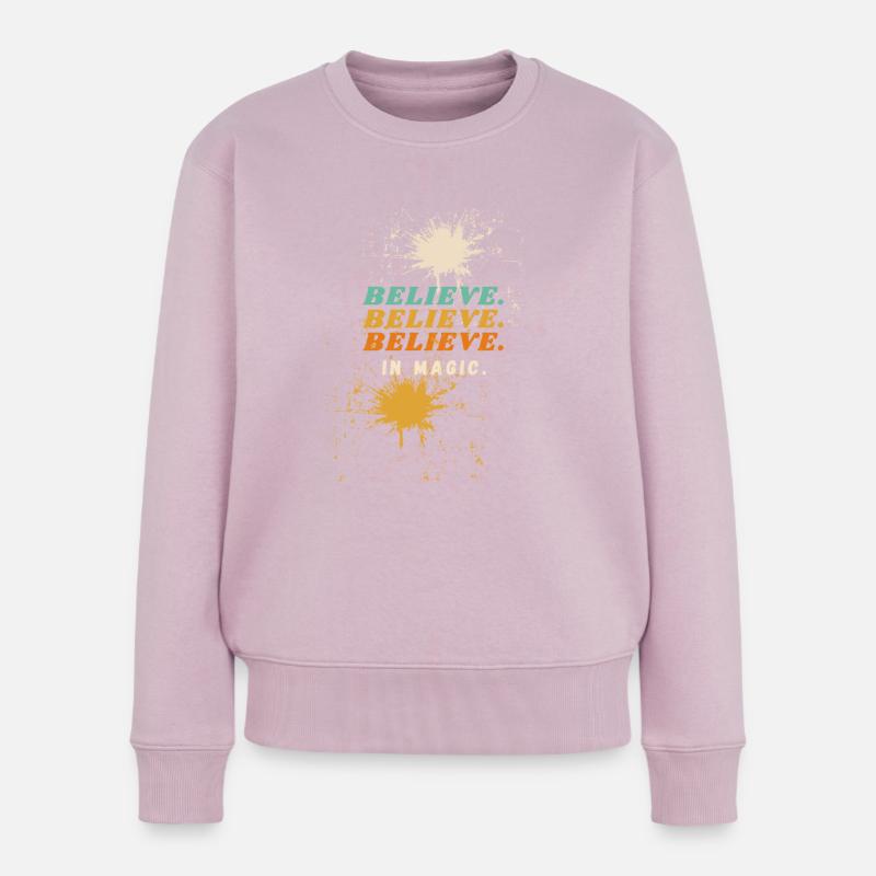 Believe in magic - Frauen Premium Bio Pullover - Altrosa