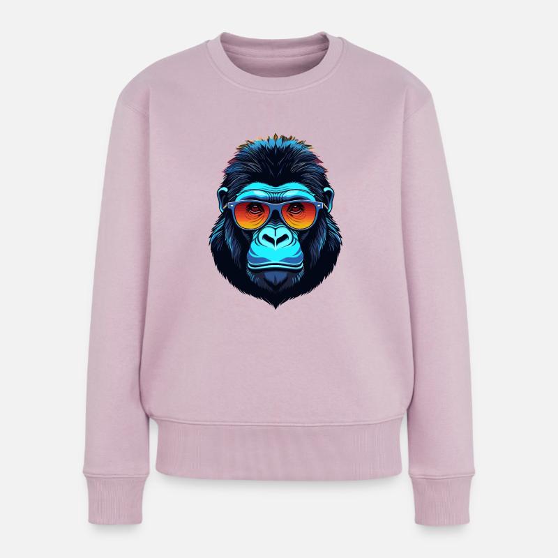 Gorilla-Gesicht - Frauen Premium Bio Pullover - Altrosa