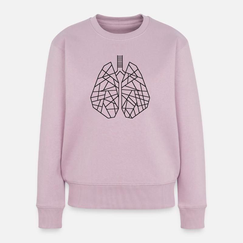 Lungen - geometrische Lungen - Frauen Premium Bio Pullover - Altrosa