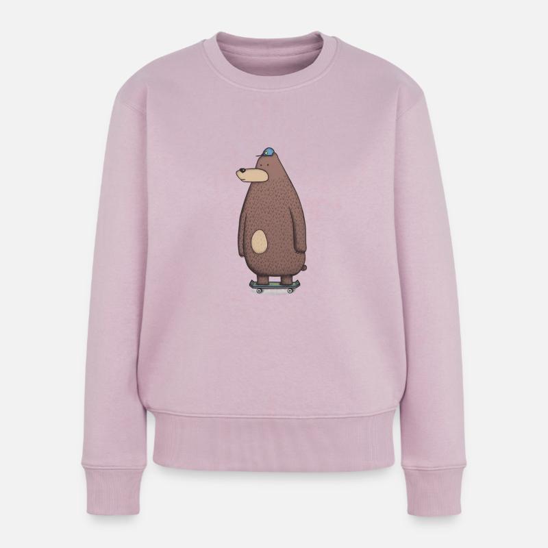 Skateboard bear - Pull Premium bio Femme - rose poudré