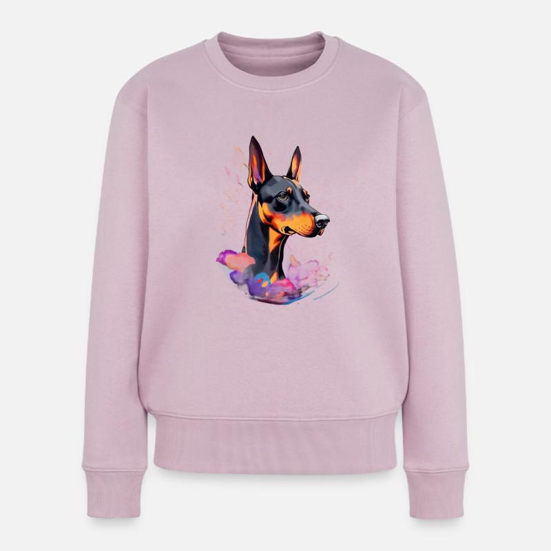 Dobermann - Frauen Premium Bio Pullover - Altrosa