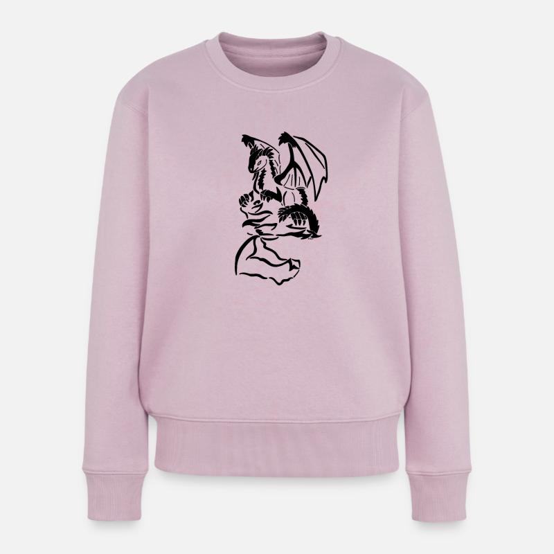 Drache - Frauen Premium Bio Pullover - Altrosa