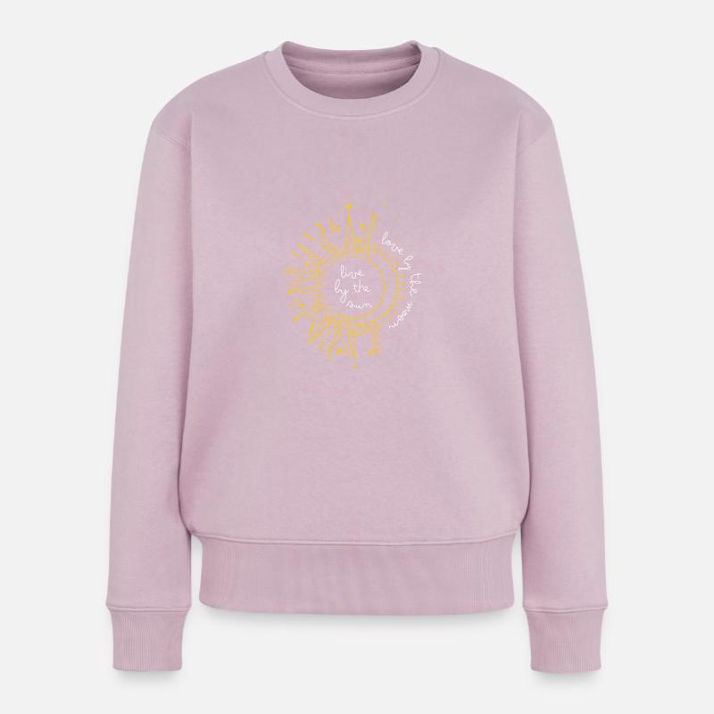 Lebe von der Sonne, Liebe vom Mond - Frauen Premium Bio Pullover - Altrosa