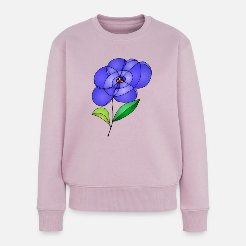 Blume - Frauen Premium Bio Pullover - Altrosa