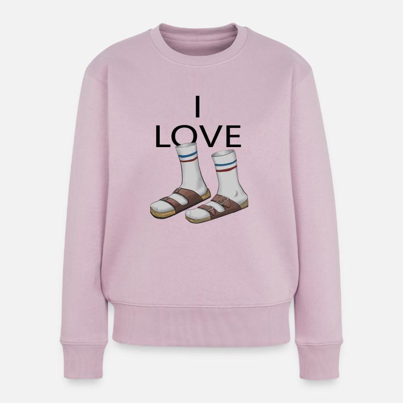 Ich LIEBE Sandalensocken - Frauen Premium Bio Pullover - Altrosa