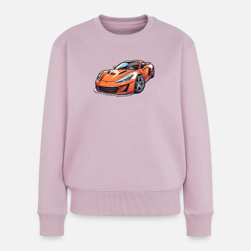 Flammender Sportwagen - Frauen Premium Bio Pullover - Altrosa