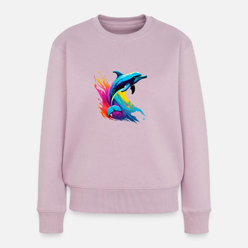 Delfin - Frauen Premium Bio Pullover - Altrosa