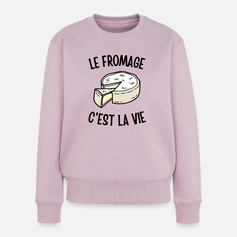 Le fromage c'est la vie - Pull Premium bio Femme - rose poudré