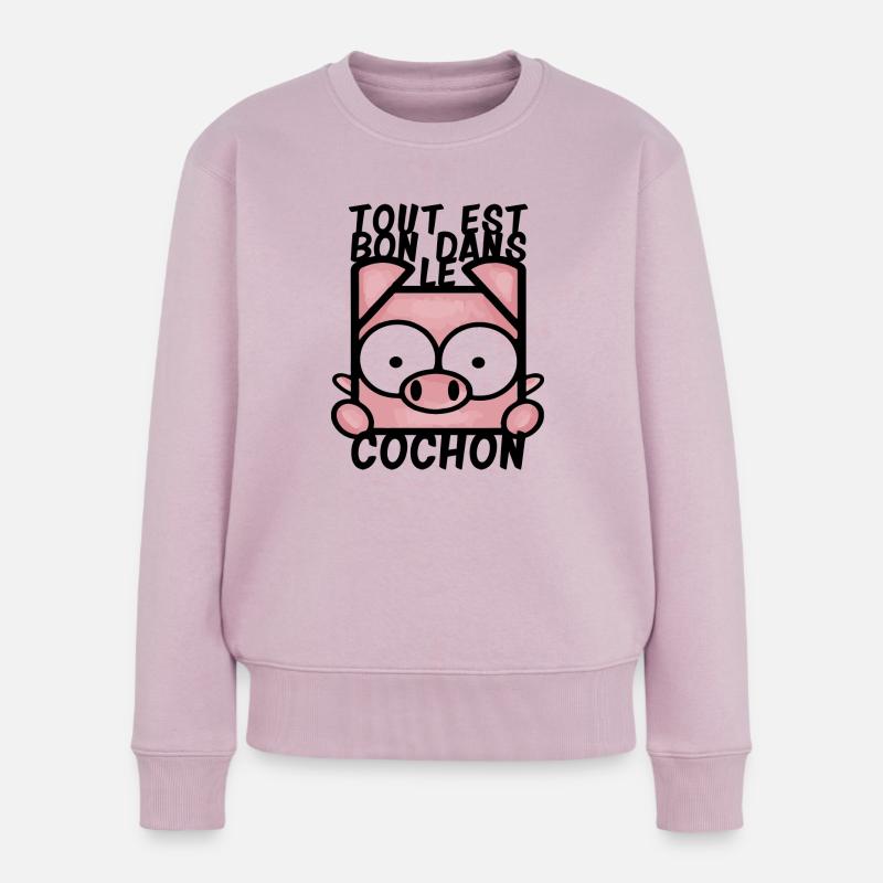Tout est bon dans le cochon - Pull Premium bio Femme - rose poudré