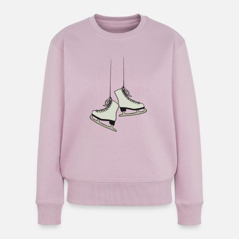 Schlittschuh - Frauen Premium Bio Pullover - Altrosa