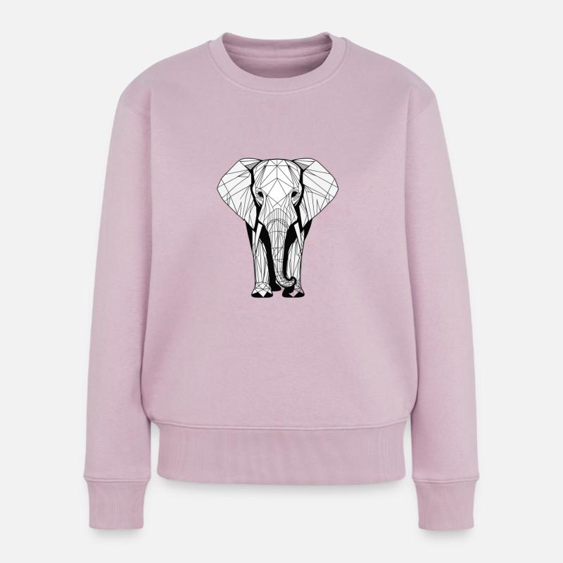 Moderner Elefant - Frauen Premium Bio Pullover - Altrosa