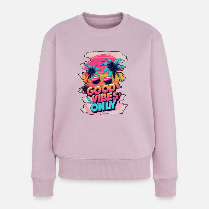 GoodVibesOnly - Pull Premium bio Femme - rose poudré