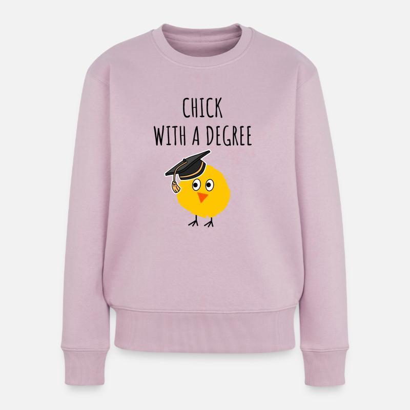 chick with a degree - Frauen Premium Bio Pullover - Altrosa
