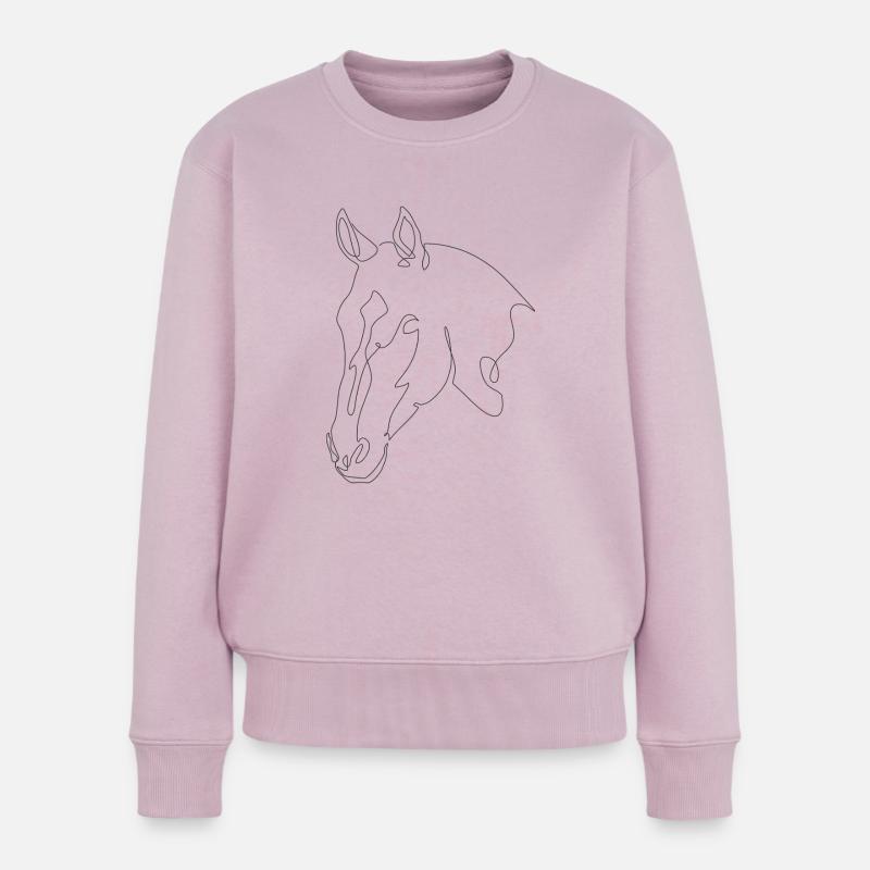 Pferdekopf Flarouge - Frauen Premium Bio Pullover - Altrosa