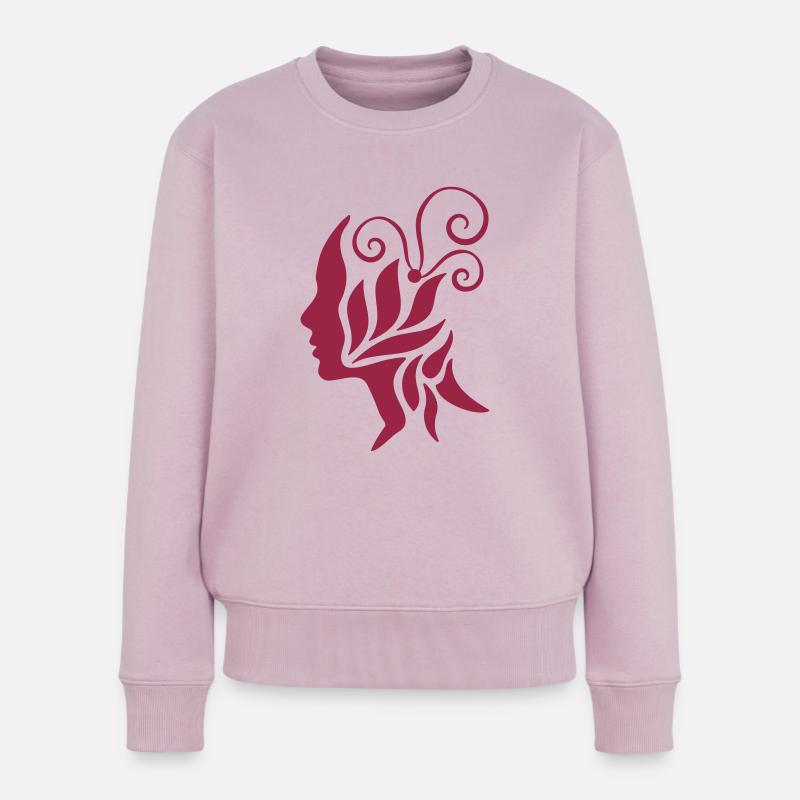 Femme-Fleur (2) - Pull Premium bio Femme - rose poudré