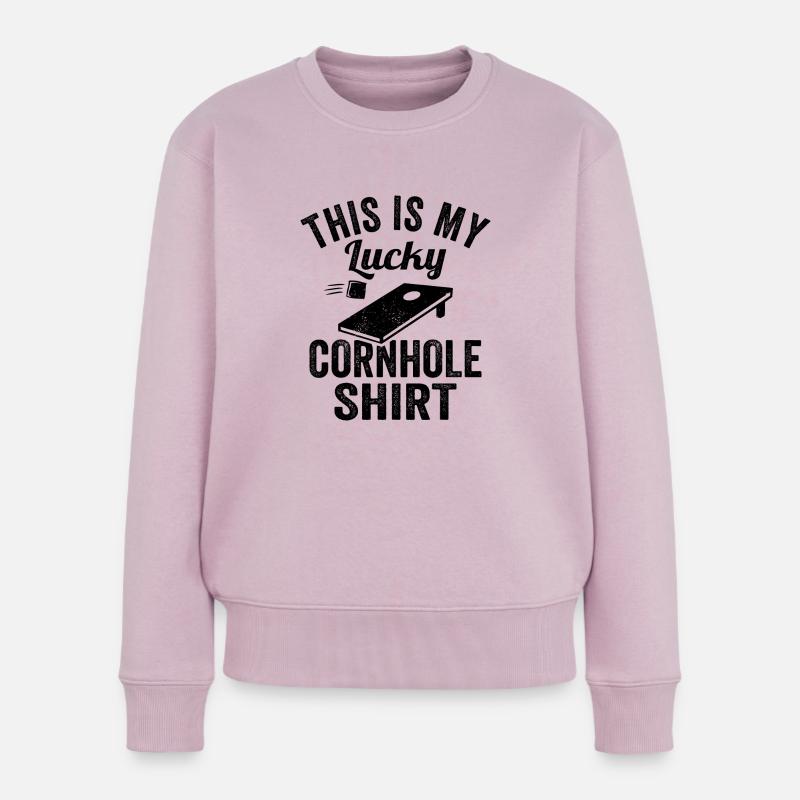 C’est ma chemise porte-bonheur en cornhole - Pull Premium bio Femme - rose poudré
