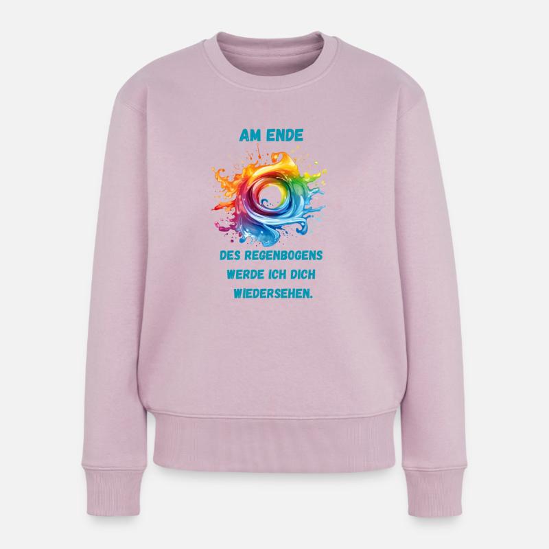 Wiedersehen am Regenbogen - Frauen Premium Bio Pullover - Altrosa